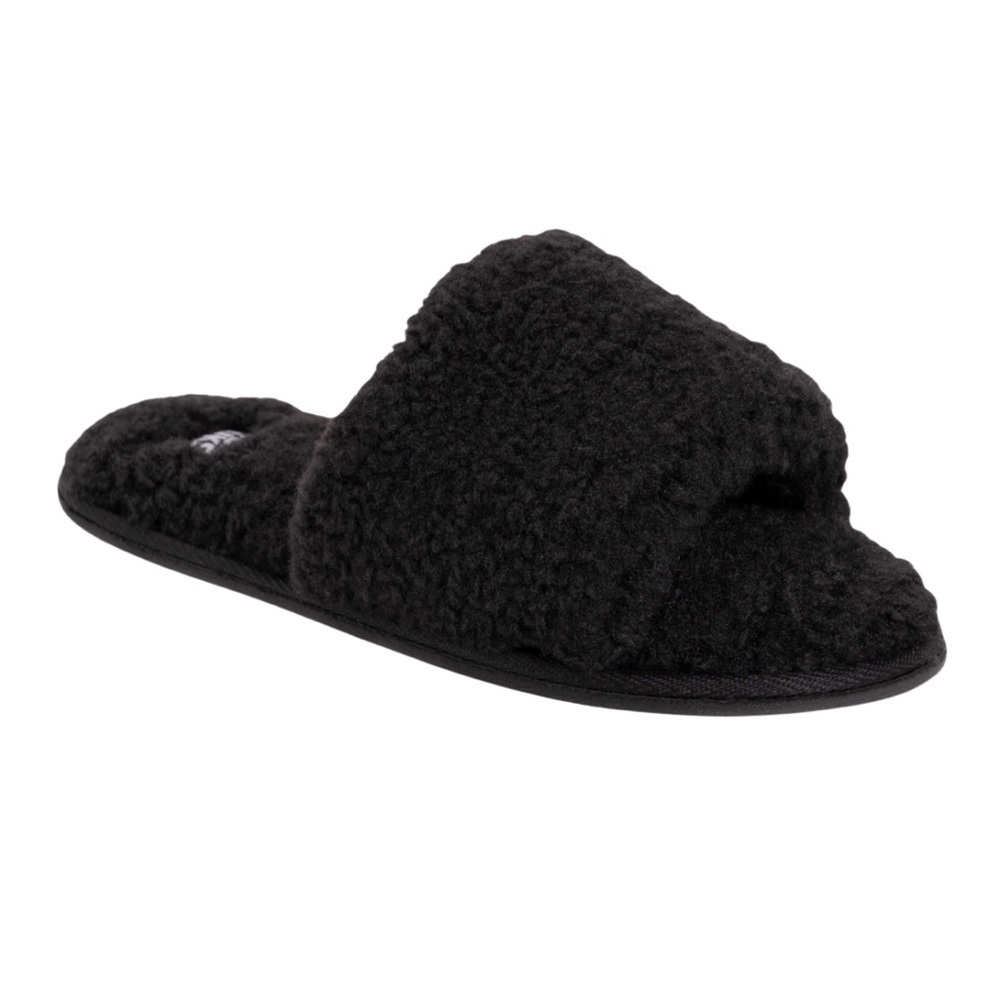 MUK LUKS Women’s Franki Teddy Slide Slippers – Black – NWT - Picture 4 of 5